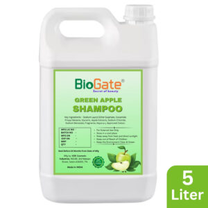 BioGate® Hotel Shampoo Refill Pack 5L (Green Apple) - Ideal for 3/4/5 Star Hotels, Gentle Cleansing & Soothing Formula, Bulk Packaging for Hospitality Use