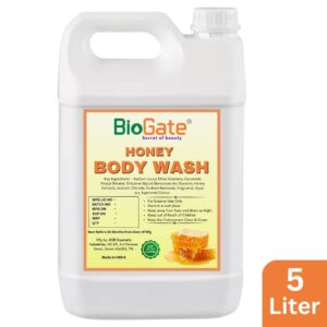 Biogate® Hotel Body Wash (Shower Gel/Liquid Soap) – 5 Litre Refill Pack (Honey) for Hotels, Resorts, Spas, Hospitals & Clinics